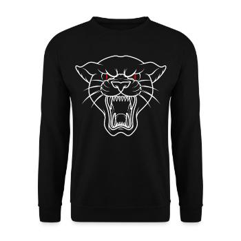 Panter Tattoo - Unisex Pullover - Schwarz - Vorne - Alina (178cm) & Michal (187cm)