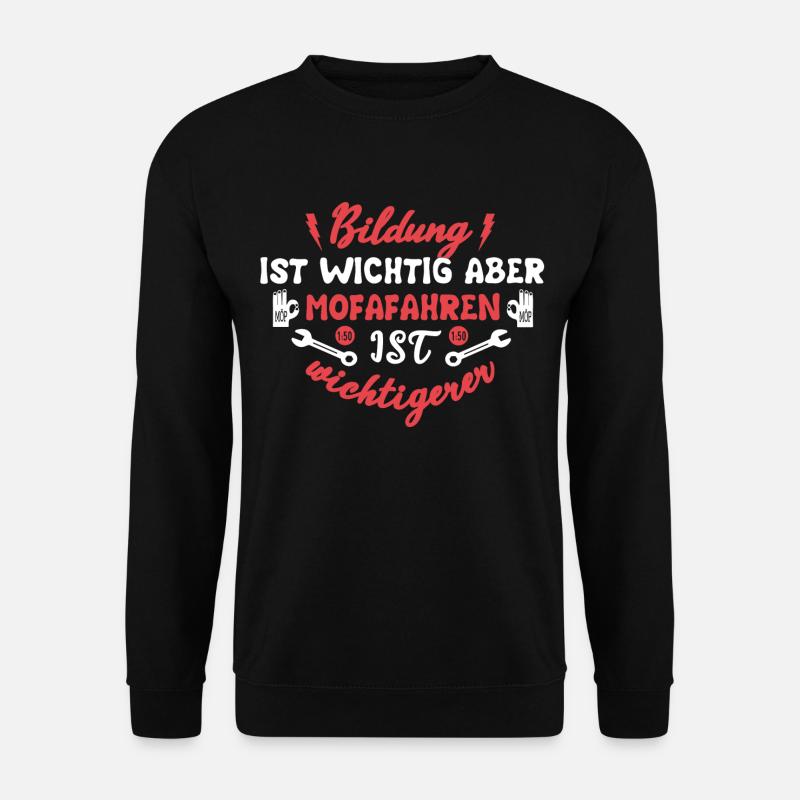 Mofa Moped Mofafahrer Mopedfahrer Motorroller - Unisex Pullover - Schwarz