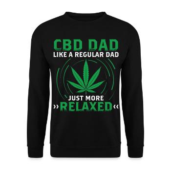 CBD Dad | CBD Flowers Legal Cannabis Gifts - Unisex Sweatshirt - black - Front - Alina (178cm) & Michal (187cm)