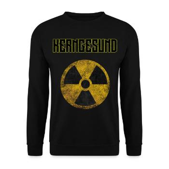Kerngesund Retro Vintage - Unisex Pullover - Schwarz - Vorne - Alina (178cm) & Michal (187cm)