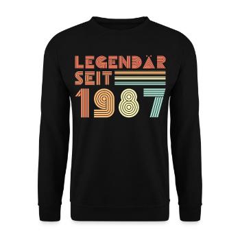 35 Geburtstag - Unisex Pullover - Schwarz - Vorne - Alina (178cm) & Michal (187cm)