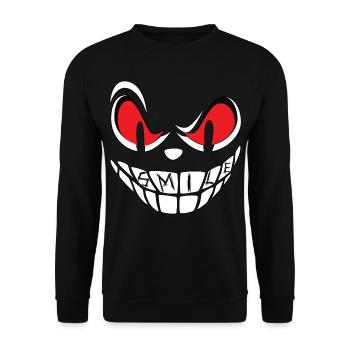 Smile Face - Unisex Pullover - Schwarz - Vorne - Alina (178cm) & Michal (187cm)