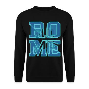 Rome Rome Italie Ville 3D Font Skyline Accueil - Sweat-shirt Unisexe - noir - Devant - Alina (178cm) & Michal (187cm)