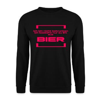 Cooles Bier T-shirt mit Spruch - Unisex Pullover - Schwarz - Vorne - Alina (178cm) & Michal (187cm)