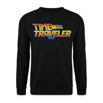 Retour Vers Le Futur Voyageur Dans Le Temps - Sweat-shirt Unisexe - noir - Devant - Alina (178cm) & Michal (187cm)
