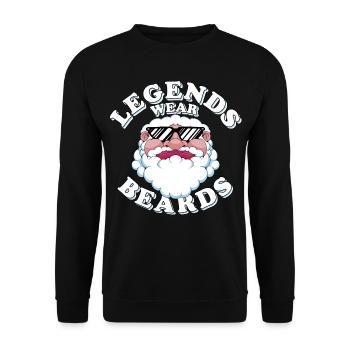 Legends wear beards - Unisex Sweatshirt - black - Front - Alina (178cm) & Michal (187cm)