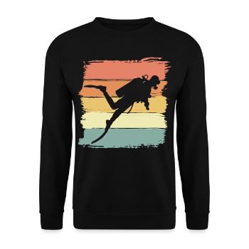 Plongée vintage rétro plongée - Sweat-shirt Unisexe - noir - Devant - Alina (178cm) & Michal (187cm)