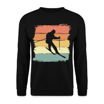 Ski Retro Vintage ski cadeau rétro - Sweat-shirt Unisexe - noir - Devant - Alina (178cm) & Michal (187cm)