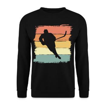 Hockey sur glace rétro pour les amateurs de hockey sur glace vintage - Sweat-shirt Unisexe - noir - Devant - Alina (178cm) & Michal (187cm)