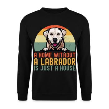 Labrador Geschenkidee für Labrador Retriever Hund - Unisex Pullover - Schwarz - Vorne - Alina (178cm) & Michal (187cm)