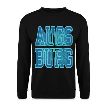 Augsburg Germany City 3D Font Skyline - Unisex Sweatshirt - black - Front - Alina (178cm) & Michal (187cm)
