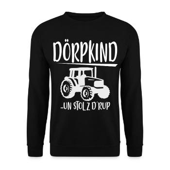 Dorfkind und stolz drauf - Unisex Pullover - Schwarz - Vorne - Alina (178cm) & Michal (187cm)