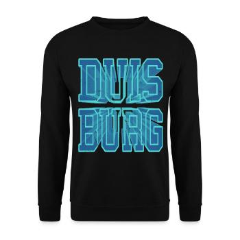 Duisburg Germany City 3D Font Skyline - Unisex Sweatshirt - black - Front - Alina (178cm) & Michal (187cm)