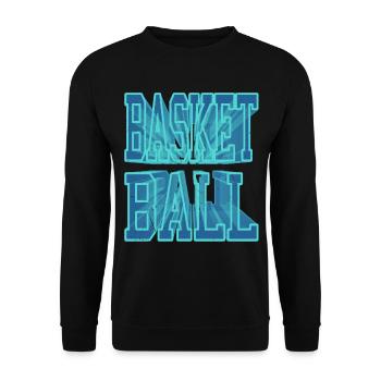 Basketball Basketballer Spieler 3D Schrift Vintage - Unisex Pullover - Schwarz - Vorne - Alina (178cm) & Michal (187cm)