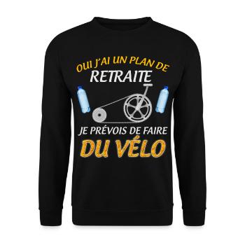 Retraité Passsion Vélo Plan de Retraite - Sweat-shirt Unisexe - noir - Devant - Alina (178cm) & Michal (187cm)