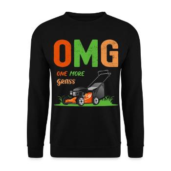 OMG One More Grass Hobby Fun Gardening - Unisex Pullover - Schwarz - Vorne - Alina (178cm) & Michal (187cm)