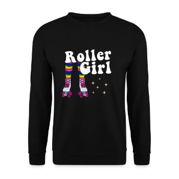 Inline Skate Gift Rollskates Roller 70s - Unisex Sweatshirt - black - Front - Alina (178cm) & Michal (187cm)