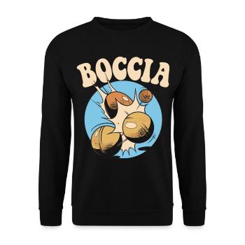 Bocciaspieler Bekleidung mit Boccia Kugeln Boccia - Unisex Pullover - Schwarz - Vorne - Alina (178cm) & Michal (187cm)