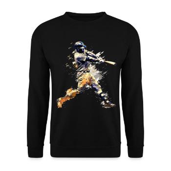 Baseball Baseball Player Home Run Bats Splash - Unisex Sweatshirt - black - Front - Alina (178cm) & Michal (187cm)