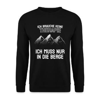 Therapie für Wanderer - die Berge - Unisex Pullover - Schwarz - Vorne - Alina (178cm) & Michal (187cm)