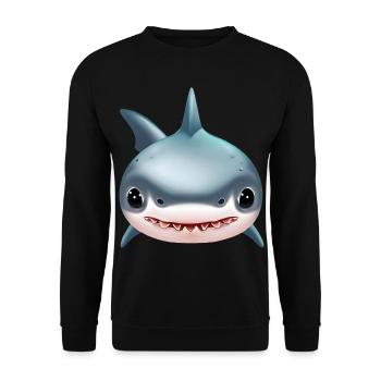 Requin mignon - Sweat-shirt Unisexe - noir - Devant - Alina (178cm) & Michal (187cm)