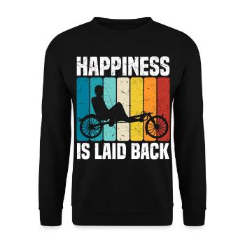 Velomobil | Recumbent Trike Triker Sport Geschenk - Unisex Pullover - Schwarz - Vorne - Alina (178cm) & Michal (187cm)