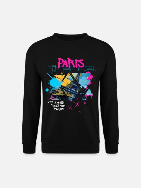 Paris Frankreich Stadt Skyline Eiffelturm Graffiti - Unisex Pullover - Schwarz