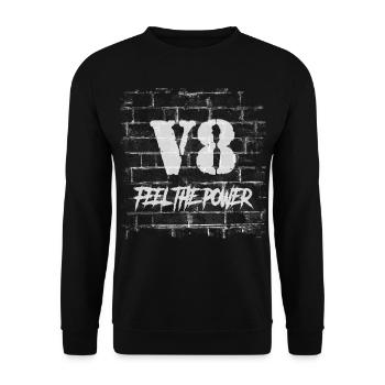 V8 - Unisex Sweatshirt - black - Front - Alina (178cm) & Michal (187cm)