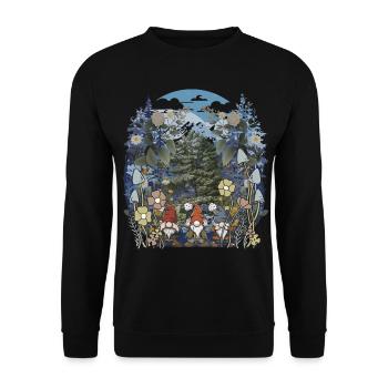 Forest Dweller, Wilderness, Fantasy, Mythical Creature, Nature, Child - Unisex Sweatshirt - black - Front - Alina (178cm) & Michal (187cm)