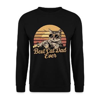 Un look rétro cool pour tous les papas chats - Sweat-shirt Unisexe - noir - Devant - Alina (178cm) & Michal (187cm)