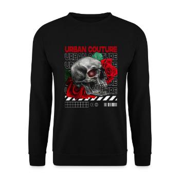 Urban couture skull rose - Unisex Sweatshirt - black - Front - Alina (178cm) & Michal (187cm)