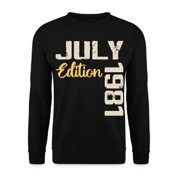 Juillet 1981 Chemise D’anniversaire Juillet 1981 - Sweat-shirt Unisexe - noir - Devant - Alina (178cm) & Michal (187cm)