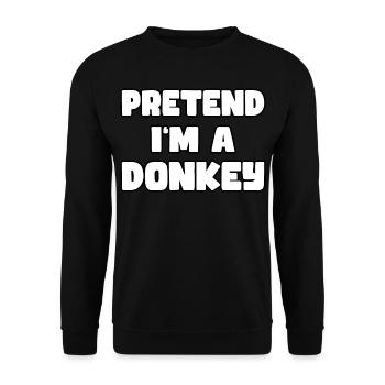 Pretend I'm a Donkey - Einfaches Esel-Kostüm - Unisex Pullover - Schwarz - Vorne - Alina (178cm) & Michal (187cm)