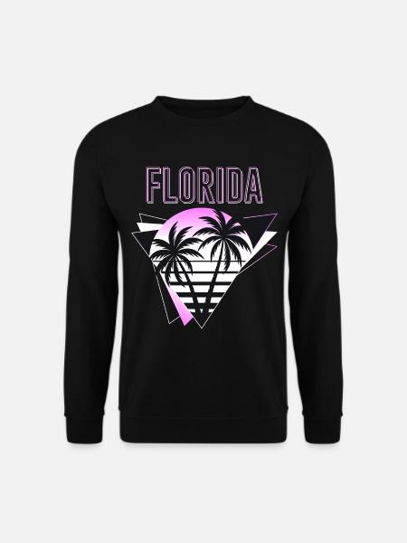 Florida USA Miami Amerika Sommer Palmen Neon Bunt - Unisex Pullover - Schwarz