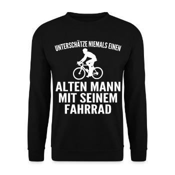Fahrrad Radfahren Lustiges Radfahrer Geschenk - Unisex Pullover - Schwarz - Vorne - Alina (178cm) & Michal (187cm)
