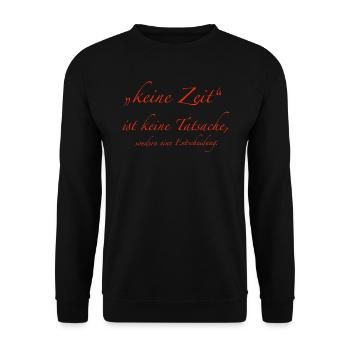 keine Zeit - Unisex Pullover - Schwarz - Vorne - Alina (178cm) & Michal (187cm)