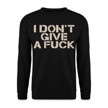 I Don't Give A Fuck Statement Shirt gabbriette - Unisex Pullover - Schwarz - Vorne - Alina (178cm) & Michal (187cm)