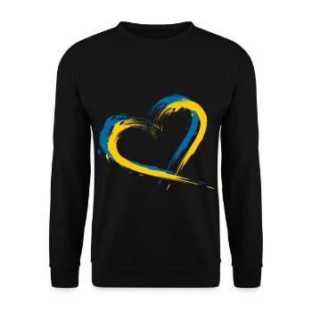 Coeur brosse drapeau vecteur drapeau Suède - Sweat-shirt Unisexe - noir - Devant - Alina (178cm) & Michal (187cm)