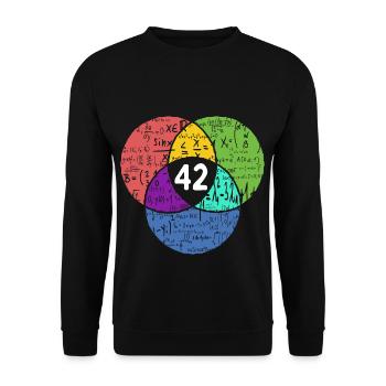 42 - Signification de la vie - Nerd - Math - Film - Sweat-shirt Unisexe - noir - Devant - Alina (178cm) & Michal (187cm)