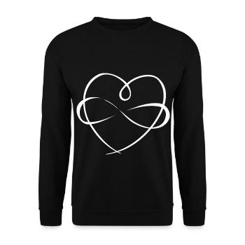 Heart with Infinity Infinity Symbol Drawing - Unisex Sweatshirt - black - Front - Alina (178cm) & Michal (187cm)