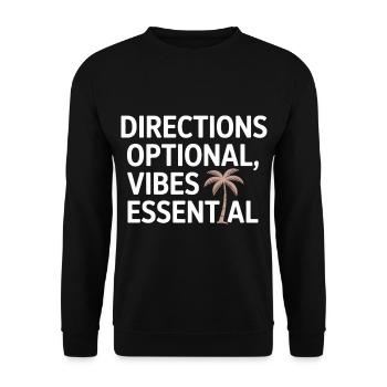 Directions Optional Vibes Essential GIS Travel - Unisex Sweatshirt - black - Front - Alina (178cm) & Michal (187cm)