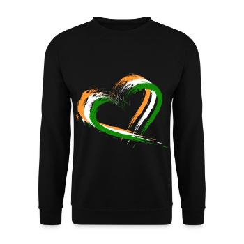 Herz Bürste Flagge Indien Design Neu Vektor Fahne - Unisex Pullover - Schwarz - Vorne - Alina (178cm) & Michal (187cm)