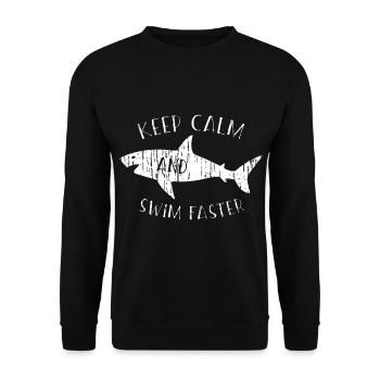 Keep calm and swim faster - Unisex Sweatshirt - black - Front - Alina (178cm) & Michal (187cm)