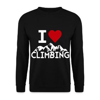 I love Mountain Climbing Wandern Tour Berg Outdoor - Unisex Pullover - Schwarz - Vorne - Alina (178cm) & Michal (187cm)