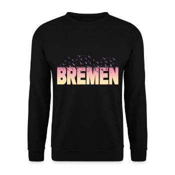 Brême Allemagne City Font Oiseaux Skyline - Sweat-shirt Unisexe - noir - Devant - Alina (178cm) & Michal (187cm)
