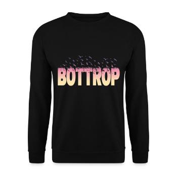 Bottrop Germany City Font Birds Skyline - Unisex Sweatshirt - black - Front - Alina (178cm) & Michal (187cm)
