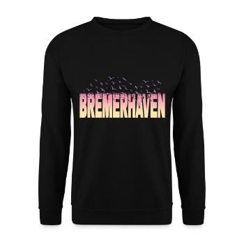 Bremerhaven Allemagne City Font Oiseaux - Sweat-shirt Unisexe - noir - Devant - Alina (178cm) & Michal (187cm)