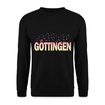Göttingen Germany City Font Birds Skyline - Unisex Sweatshirt - black - Front - Alina (178cm) & Michal (187cm)