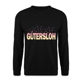 Gütersloh Allemagne Ville Police Oiseaux Skyline - Sweat-shirt Unisexe - noir - Devant - Alina (178cm) & Michal (187cm)