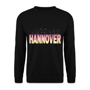 Hanovre Allemagne Ville Police Oiseaux Skyline - Sweat-shirt Unisexe - noir - Devant - Alina (178cm) & Michal (187cm)